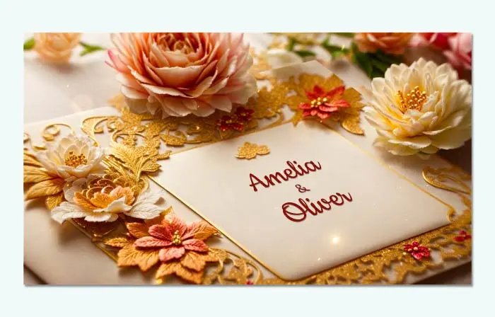 Classy 3D Floral Design Wedding Invitation Slideshow